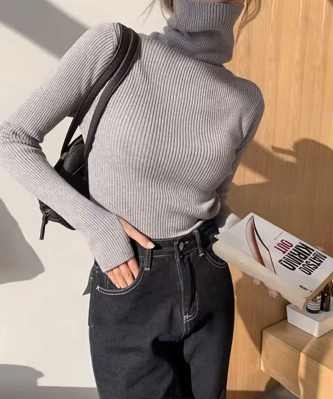Autumn and Winter New Women's Clothing Turtleneck Women's Long-sleeved Sweater Solid Color Elegant Knitwear Bottoming Jumper