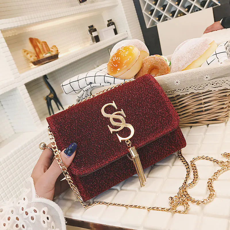 Fringe Crossbody Bag, Small Square Bag, Shoulder Bag