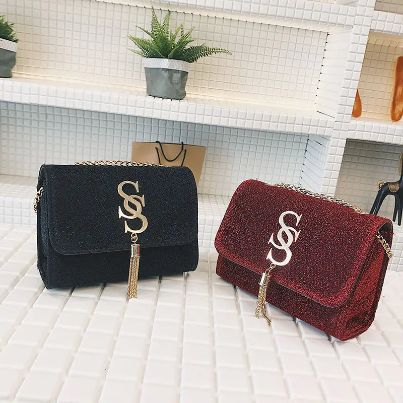 Fringe Crossbody Bag, Small Square Bag, Shoulder Bag