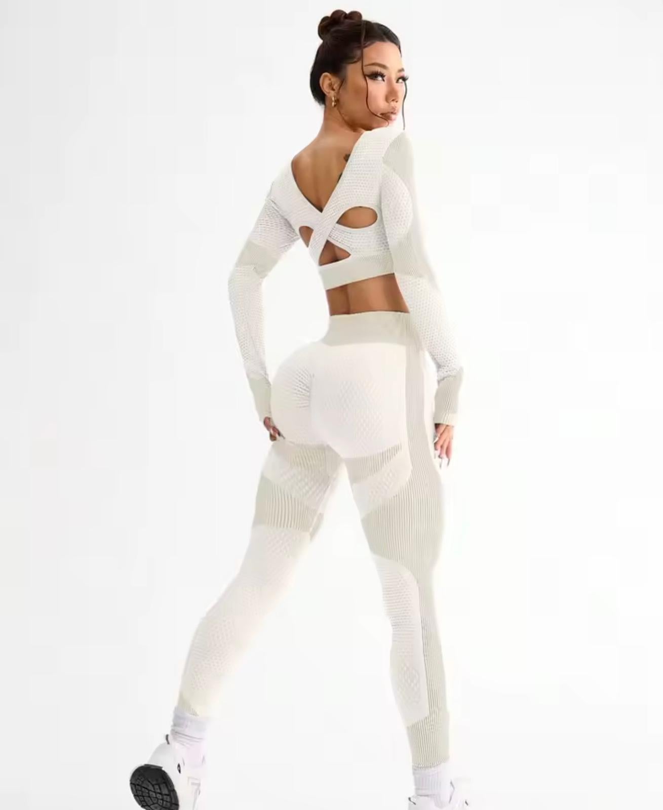 2pcs Hot-selling New Sports Tight Running Breathable Seamless Yoga Suit Women's Outdoor Fitness Suit Women's