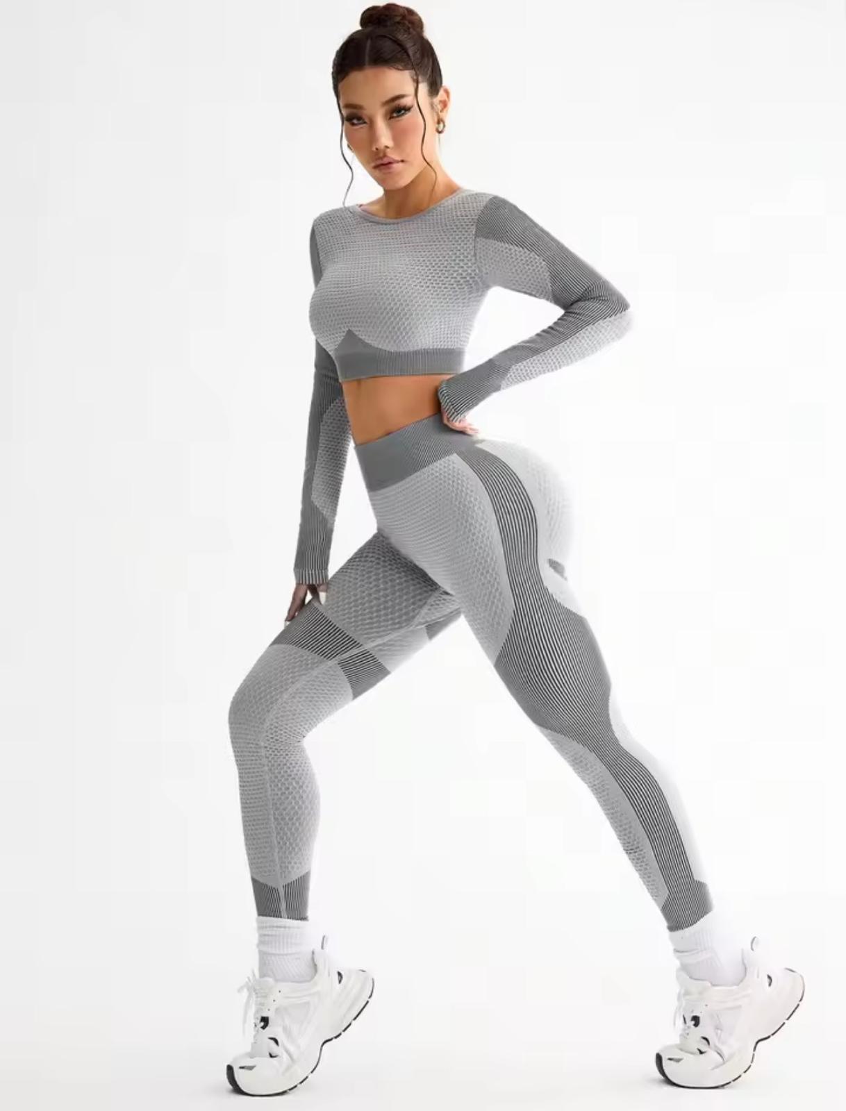 2pcs Hot-selling New Sports Tight Running Breathable Seamless Yoga Suit Women's Outdoor Fitness Suit Women's