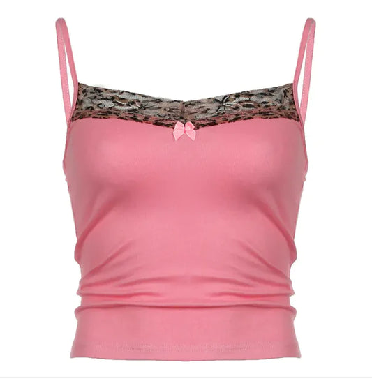 Timeless Leopard Lace Spaghetti Vest
